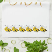 Linge De Cuisine Conception d'abeilles monogrammées (Plié)