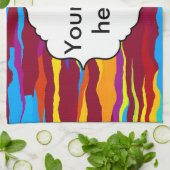 Linge De Cuisine Conception d'abrégé sur vagues d'aquarelles (Plié)