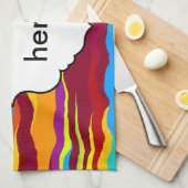 Linge De Cuisine Conception d'abrégé sur vagues d'aquarelles (Quart Plié)