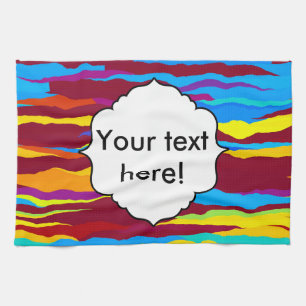 Linge De Cuisine Conception d'abrégé sur vagues d'aquarelles