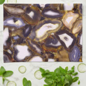 Linge De Cuisine Conception d'Agate blanc Brown violet (Plié)