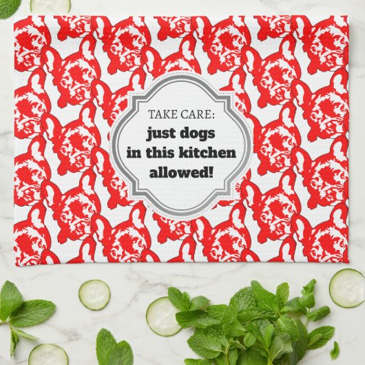 Linge De Cuisine Conception d'animal de compagnie mignonne, minimal (Plié)