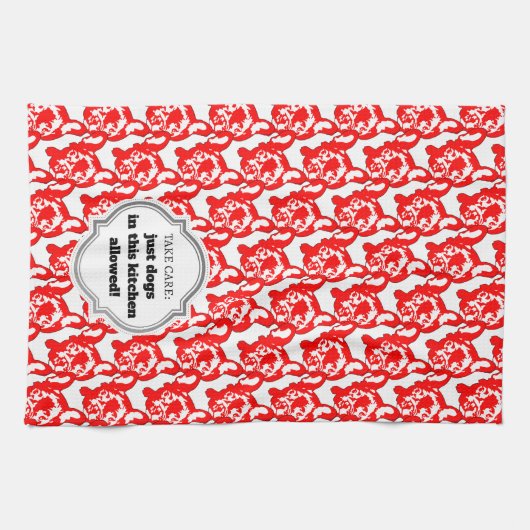 Linge De Cuisine Conception d'animal de compagnie mignonne, minimal (Horizontal)