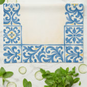 Linge De Cuisine Conception d'aquarelle fixe portugaise Azulejo (Plié)