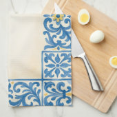Linge De Cuisine Conception d'aquarelle fixe portugaise Azulejo (Quart Plié)