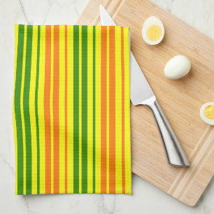 Linge De Cuisine Conception de bandes verticales orange jaune vert