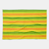 Linge De Cuisine Conception de bandes verticales orange jaune vert (Horizontal)