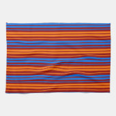 Linge De Cuisine Conception de bandes verticales orange rouge bleu (Horizontal)