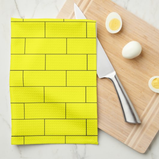 Linge De Cuisine Conception de brique jaune (Quart Plié)