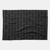 Linge De Cuisine Conception de brique noire (Horizontal)