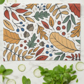 Linge De Cuisine Conception de Carré feuille couleur automne (Plié)