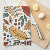 Linge De Cuisine Conception de Carré feuille couleur automne (Quart Plié)
