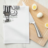 Linge De Cuisine Conception de chemise de gravure de chat de footba (Quart Plié)
