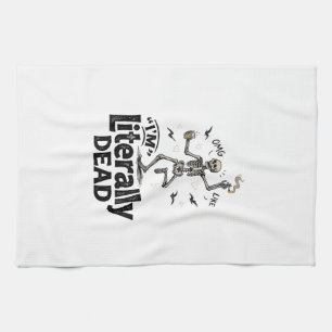 Linge De Cuisine Conception de chemise d'humour de squelette vintag