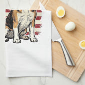 Linge De Cuisine Conception de chemise pour chien de drapeau patrio (Quart Plié)