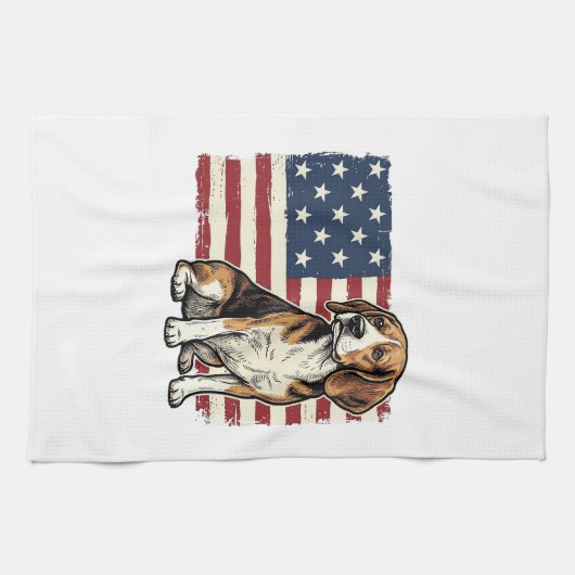 Linge De Cuisine Conception de chemise pour chien de drapeau patrio (Horizontal)