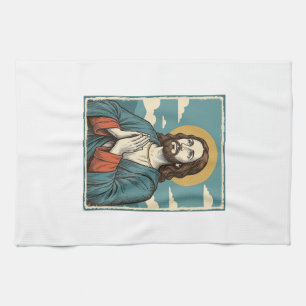 Linge De Cuisine Conception de chemise religieuse Sauveur priant vi