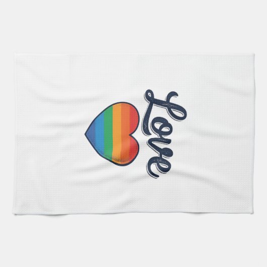 Linge De Cuisine Conception de chemise vectorielle Love Rainbow Hea (Horizontal)