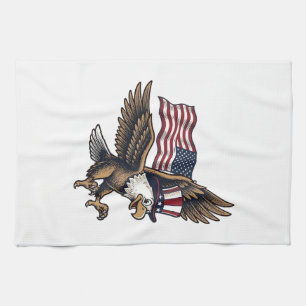 Linge De Cuisine Conception de chemise vintage drapeau aigle patrio