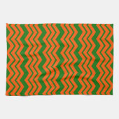Linge De Cuisine Conception de chevron en zigzag vert orange (Horizontal)