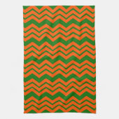 Linge De Cuisine Conception de chevron en zigzag vert orange (Vertical)