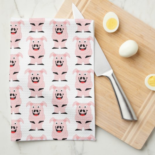 Linge De Cuisine Conception de cochon (Quart Plié)