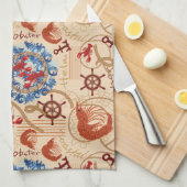 Linge De Cuisine Conception de coeur Crustacé (Quart Plié)