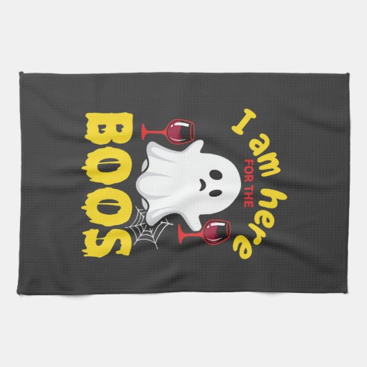 Linge De Cuisine Conception de fantôme de vin d'Halloween Boos (Horizontal)