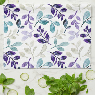 Linge De Cuisine Conception de feuilles d'aquarelle harmonieuses