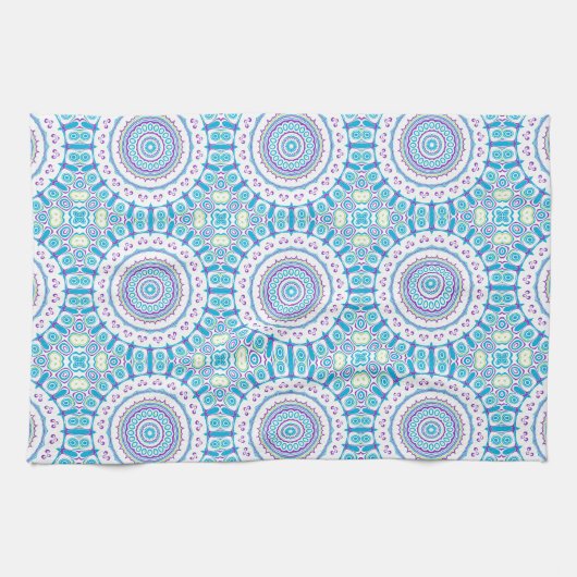 Linge De Cuisine Conception de fleurs en kaléidoscope violet, bleu (Horizontal)