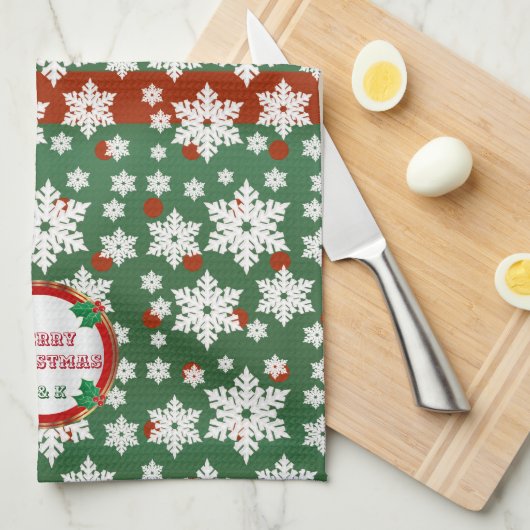 Linge De Cuisine Conception de flocon de neige de Noël de (Quart Plié)