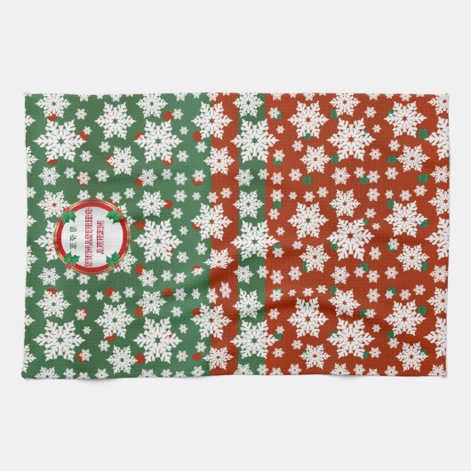 Linge De Cuisine Conception de flocon de neige de Noël de (Horizontal)