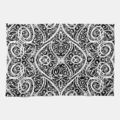 Linge De Cuisine Conception de fond d'amour de cœurs blancs noirs m (Horizontal)