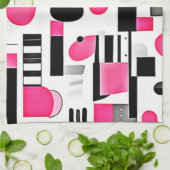 Linge De Cuisine Conception de géométrie rose Art Pop (Plié)