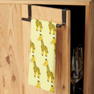 Linge De Cuisine Conception de girafe sur fond de couleur au choix