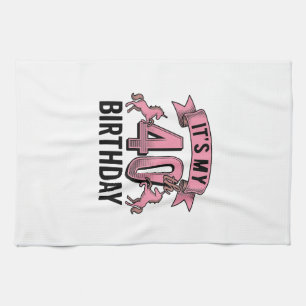 Linge De Cuisine Conception de gravure vintage de licorne pour 40e