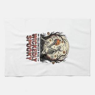 Linge De Cuisine Conception de gravure vintage Halloween squelette