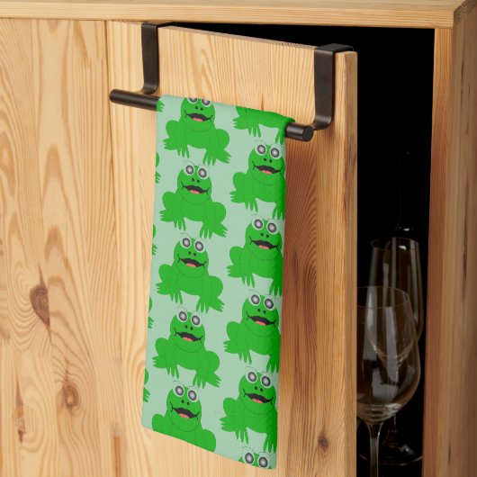 Linge De Cuisine Conception de grenouille sur fond de n'importe que (Pliage en tiers)