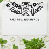 Linge De Cuisine Conception de la fête du Nouvel An (Plié)