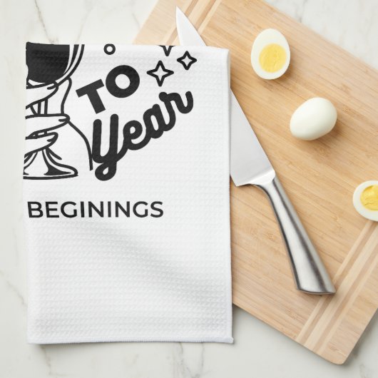 Linge De Cuisine Conception de la fête du Nouvel An (Quart Plié)