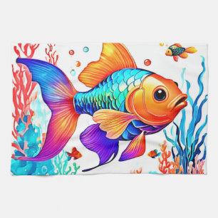 Linge De Cuisine Conception de la scène de poisson Imaginaire