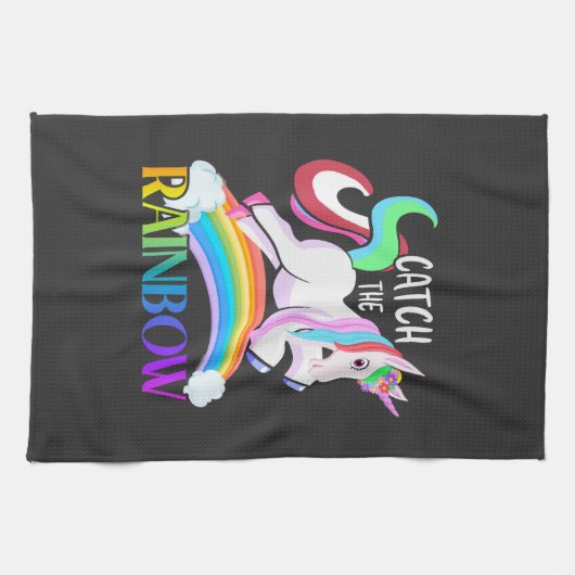 Linge De Cuisine Conception de licorne arc-en-ciel Catch (Horizontal)