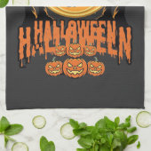 Linge De Cuisine Conception de Lune de Skateboard d'Halloween Hallo (Plié)