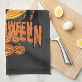Linge De Cuisine Conception de Lune de Skateboard d'Halloween Hallo (Quart Plié)