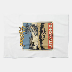 Linge De Cuisine Conception de maillot de pêche vintage O-Fish-Ally