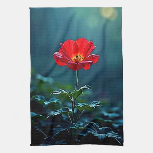 Linge De Cuisine Conception de mise au point sur une seule fleur ro (Vertical)