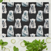 Linge De Cuisine Conception de motif d'animal ours polaire (Plié)