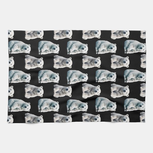 Linge De Cuisine Conception de motif d'animal ours polaire (Horizontal)