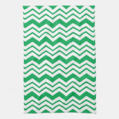 Linge De Cuisine Conception de motif en chevron zigzag blanc vert (Vertical)