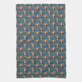 Linge De Cuisine Conception de motif singe bleu  (Vertical)